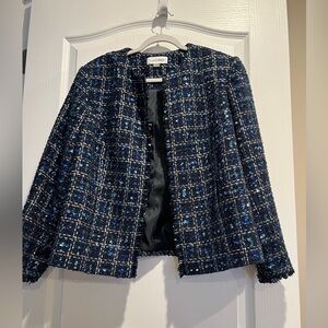 Calvin Klein blue tweed blazer